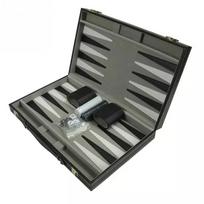 Naujas-Backgammon rinkinys-Klasikinis Suaugusiems Stalo žaidimas Antikiniam Backgammon rinkiniui Šeimos žaidimų rinkinys Odinė šachmatų dėžutė Graži dovana juoda