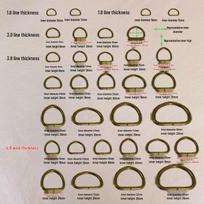 D-Ring Metal Bag Straps: Half-Ring Iron Wire, Semi-Circular Buckle gray
