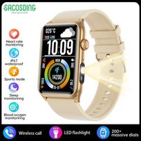 SACOSDING New SmartWatch Heart Rate Heart rate Bluetooth Call Smart bracelet Watch Women Health Sport Monitoring Fitness Tracker black