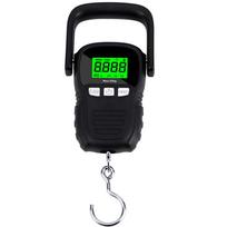 50kg/5g Portable Hanging Hook Digital Scale LCD Backlight Display for Fishing Travel Electronic Weighting KG / OZ / TEMP black