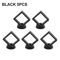 3D Plaukiojančio Rėmo Vitrina Dėžutė Žiedui Monetai 3D Plaukiojančio Rėmo 5/10 VNT Laikiklis Stovas Dėžutė Daugiafunkcinė Sandėliavimo Dėžutė Juoda Balta black
