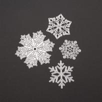 4 vnt. Kalėdinių snaigės štampavimo formelės Ncraft DIY Metalinės įspaudimo formelės Anglies plieno popieriaus kortelės šablonas as the picture white