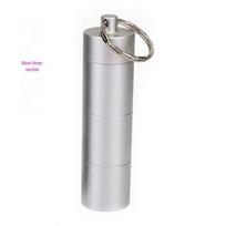 Glossy Waterproof Aluminum Medicine Capsule - Portable, Durable, Sealed Storage Container black