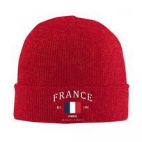 France Flag Paris Skullies Beanies Caps Unisex Women Unisex Winter Warm Knitting Hat Adult French Patriotic Pride Bonnet Hats Knit Hat blue