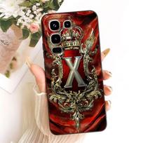 For Infinix Note 50 Pro 4G X6855 X6858 Feather Crown Initial Letter Phone Case For Infinix Note50 4G 50Pro Soft Silicone Bumpers Note 50 4G black