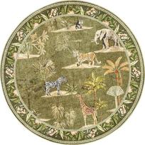 Alfombra Redonda Grande para Sala de Estar,Estilo Nórdico,con Estampado de Animales,Alfombra Plegable para Dormitorio Diameter 80cm beige