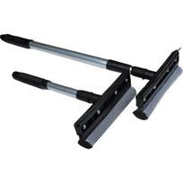 Limpiador de ventanas extensible con mango largo, cepillo de limpieza de vidrio de doble cara black
