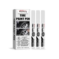 Rayhong car tire oily paint pen tire letter DIY painted graffiti pen waterproof and washable car outdoor long-lasting coloring decorative pen 1set white