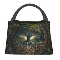 Yggdrasil Tree Of Life Celtic Insulated Lunch Bag for Women Kids Leakproof Food Boxes Thermal Lunch Box Tote One Size black