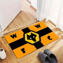 Wolverhampton Wanderers FC WFC Letter Grid Wolf Crest Print Doormat Wolverhampton Football Club Entrance Floor Mat Soccer Fan Home Decor Mat 40x60cm( 15x23in ) orange