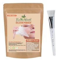 Twacha pasaulis želatinos milteliai veido kaukei/depiliacijai/nuplėšiamai kaukei (Odos priežiūra) 50 g su teptuku (50 g) white