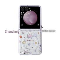 Silicone Dog Magnetic Crossbody Stand Case for Samsung Galaxy Z Flip 8/7 Galaxy Z Flip8 gray