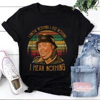 Sergeant Schultz I Know Nothing I See Nothing Vintage Classic T-Shirt, Sergeant Schultz Shirt, Sgt Schultz Shirt, Hogan's Heroes Shirt 150 brown