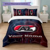 AZ Alkmaar Custom Name Text Bedding Set 1 Duvet Cover+2 Pillowcases Soccer Logo Personalized Gift For Special Occasion Bedroom Decor 135cmx200cm