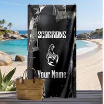 Scorpions Custom Beach Towel, Print Your Name Text Lightweight Absorbent Towel for Swimming Travel 70cmx140cm(27x55inch) gray