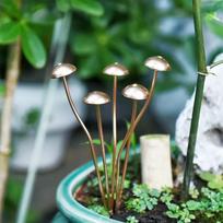 Žavinga metalinė grybo statulėlė - Puikiai tinka bonsai, vazoniniams augalams ir lauko sodo dekoracijoms | Ideali Padėkos dienos dovana gray