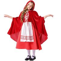 New children's Halloween fairy tale Little Red Riding Hood dress retro court cosplay costume parent-child costume 120 red