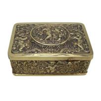 Automatiškai iššokantis paukštelis metalinė dėžutė vintažinė reljefinė lydinio dėžutė namų biuro knygų lentynos stalinė dekoracija kolekcinis ornamentas beige