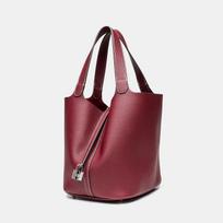 Hong Kong Style Bag for Women 2025 Trendy Bucket Bag Soft Leather Basket Bag High-End Handbag Mother Bag juoda
