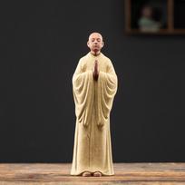 Kinų Zen vienuolių keramikinės statulėlės, modernaus meno skulptūros, Zisha mažasis vienuolis, namų svetainė, lofto figūrėlės, dekoratyvinės statulėlės gray