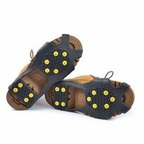 Outdoor 10-Spike Ice Gripper Traction Cleats for Shoes Non-Slip Anti-Skid Safety Device for Winter Hiking Walking Running on Ice and Snow L juoda