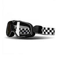Retro motociklo šalmas Pilotų akiniai nuo vėjo Motokroso akiniai nuo saulės Vintažiniai šalmo akiniai Dviračių Sportiniai Cafe Racer 12-Transparent black