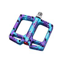 KEREACHY Multi-color Mountain Bike Wide Pedal Aluminum Alloy Non-slip Pedal 3 Bearing Bicycle Pedal Parts Bearing blue