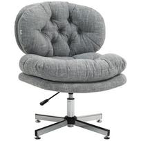 Office Chair without Armrests, Comfortable Desk Chair with Padded Seat and Adjustable Height, Grey 65 x 65 x 94 cm pilka