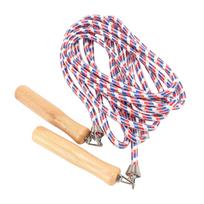 Long Jump Rope for Kids Adults Multiplayer Team Skipping Rope with Wooden Handle for Outdoor Fun School Sport Party Game 5m/16.4ft beige
