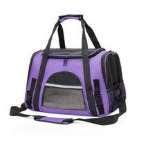Portable Pet Travel Bag Dog Bag Mesh Dog Carrier Bag with Thick Cotton Cushion Pet Aviation Backpack Anti-suffocation Outdoor (Black,44x25x28cm) juoda