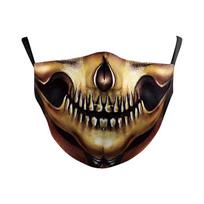 3D Printed Horror Skull Pattern Mask Ghost Zombie Half Face Masks Unisex Adjustable Party Mascara Halloween Carnival for Adult black