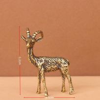 Chinese Zodiac Goat Sculpture Brass Animal Statue Desktop Ornament Wealth Fengshui For Home Decor one size brown