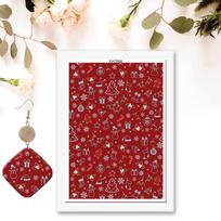 Christmas Series Polymer Clay Transfer Paper Water Soluble Disposable Stickers Printing Earrings Making Decal DIY Jewelry Tools beige