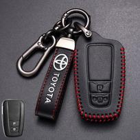 Odinė išmaniojo automobilio nuotolinio valdymo pultelio dėklas Laikiklis Korpusas Fobas Toyota Corolla Prius Camry CHR C-HR RAV4 Altis Land Cruiser Prado gray