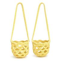 Crochet Wine Glass Slings Bag Hanging Portable Cup Sleeve For Weddings Birthday Parties Hands Less Sipping At Festivals 2 Pack rožinė