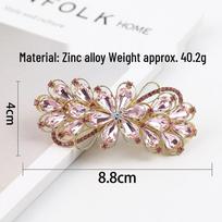 Elegant Korean Rhinestone Flower Hair Clip for Buns and Half Updos gray