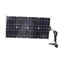 Solar Panel Waterproof Battery Charger Charge Board XT60 DC Connector 100W for Outdoor black