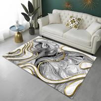 3D Spalvotas Puošnus Auksinis Nordic Marmuro Kilimas Kilimas Namų Svetainei Miegamajam Sofai Prie Durų Dekoras, Vaikų Zonos Kilimas Neslystantis Grindų Kilimėlis 40x60cm gray