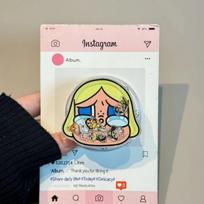 Cartoon Crying Baby Magsafe-Compatible Magnetic Phone Holder: Retractable, Foldable, Strong Suction for Convenience white