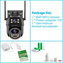 ICSEE 8MP 4K Dual Lens WIFI Surveillance Camera Smart Home PTZ 360 Wireless Outdoor HD Video Security IP Cameras CCTV Waterproof AU Plug balta
