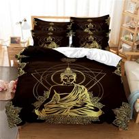 Buddha Statue Bedding Set Duvet Cover Set 3d Bedding Digital Printing Bed Linen Queen Size Bedding Set Fashion Design 135x200cm gray
