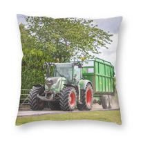 Fendt Carting Silage Square Pillowcase Polyester Linen Velvet Printed Zip Decor Throw Pillow Case Room Cushion Cover 18 Peach skin 18*18(CM)-1Pcs gray