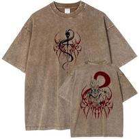 Solo Leveling Igris TShirt Anime Manga Graphic Oversized Cotton Vintage Wash Te XL gray