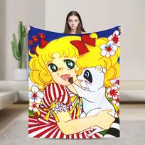 Candy Candy Anime Manga Blankets Romance Plush Funny Soft Throw Blankets for Chair Covering Sofa Autumn/Winter Size: 75*100cm, Weight: 230 GSM yellow