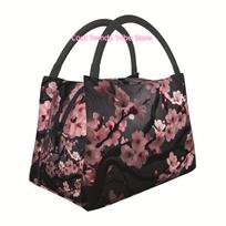 Portable and Reusable Refrigerated Bag, Insulated Bag, Insulated Lunch Bag, 1pc Plum Blossom,   for Camping, Picnics, Be One Size gray
