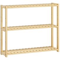 Three-Tier Bamboo Bathroom Rack - Natural Finish 60 x 15 x 50 cm
