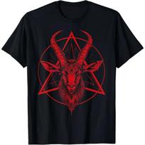 Summer Unisexs Black Goat Head Printed Round Neck Tshirt Made Of 100 Pure Cotton Soft And Breathable Casual Short Sleeved Shirt M brown