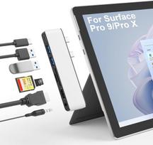 Surface Pro 11/10/9 dokas su 4k Hdmi, Usb C Thunderbolt 4 (ekranas + duomenys + Pd), Usb 3.0 x 2, Sd/tf kortelių skaitytuvas, 3.5 mm audio, Surface Pro 9 priedai, skirti Microsoft Surface Pro 11/pro