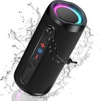 Bluetooth kolonėlė su šviesa, muzikos grotuvas, nešiojama bluetooth dėžutė, atspari vandeniui, dvigubi žemų dažnių garsiakalbiai, stereo garsas, ilgas baterijos veikimo laikas, laisvų rankų funkcija telefonui, lauke, muzikos mėgavimasis