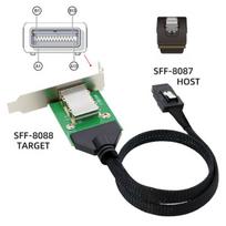 Chenyang mini sas sff-8087 36pin host to sff-8088 26pin external extension data cable pcba with low profile bracket